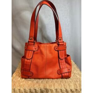 Gorgeous Tignanello Pebbled Leather Tote Handbag – Orange – $35